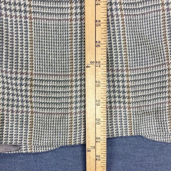 Brooks Brothers Blazer Mens 39R Tan Silk Wool Houndstooth Plaid Preppy Chic Coat - Picture 16 of 16